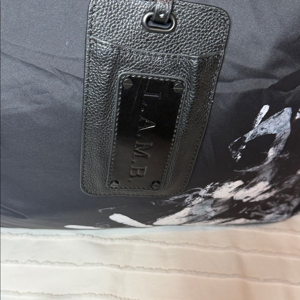 L.A.M.B. Black and White Duffel Bag - Picture 3 of 10